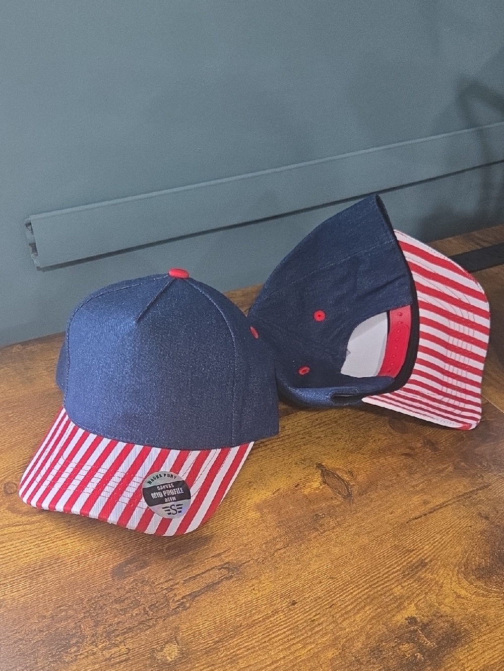 Flying S DENIM 4th If July Hats- Striped Baseball Cap -Snapback